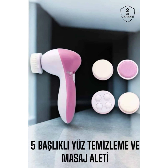 Taşınabilir Yüz Temizleme Cihazı Masaj, Peeling, Temizlik 5 Başlıklı