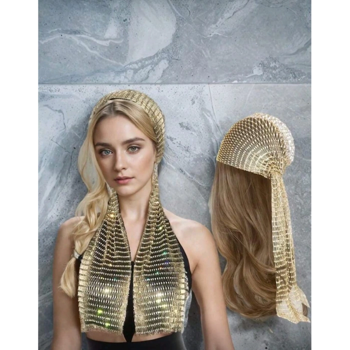 Taşlı Kafa Aksesuarı Kristal Bandana