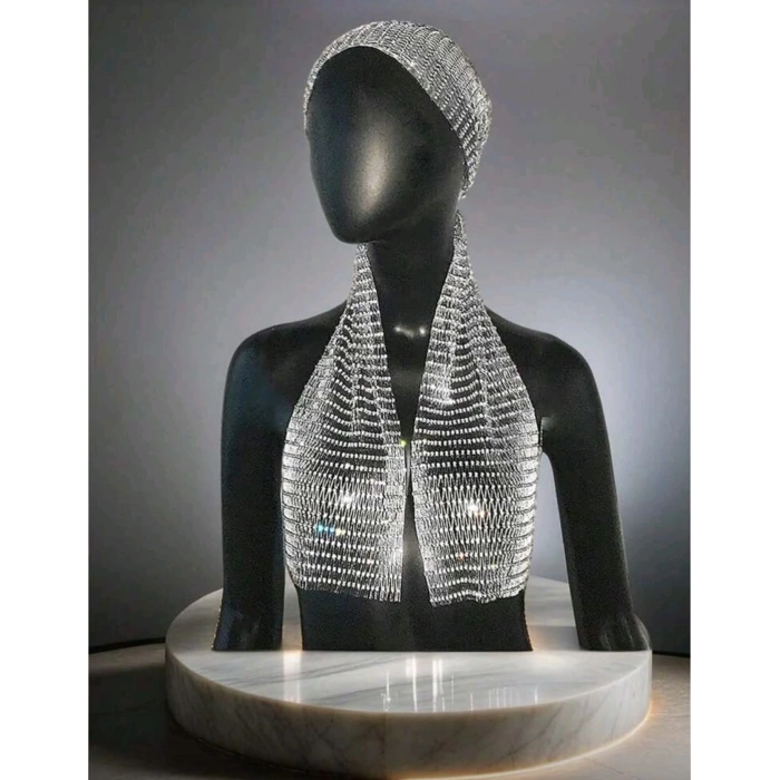 Taşlı Kafa Aksesuarı Kristal Bandana