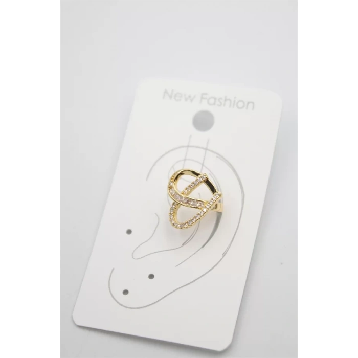 Taşlı Kıkırdak Küpe - Altın