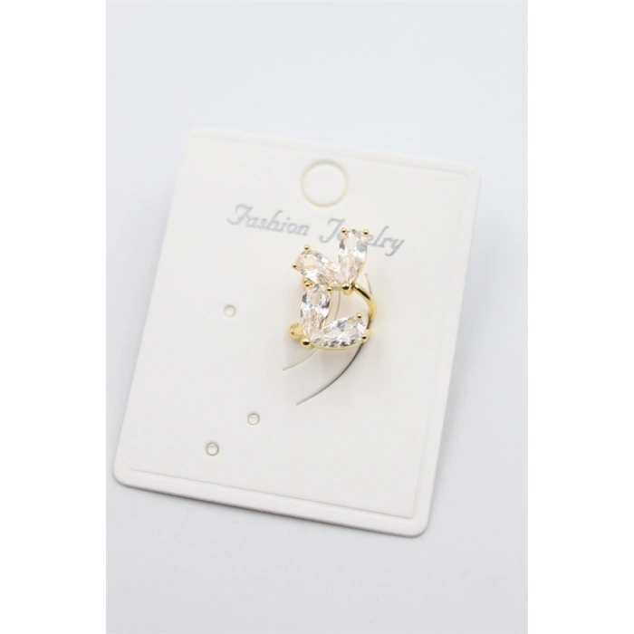 Taşlı Kıkırdak Küpe - Altın