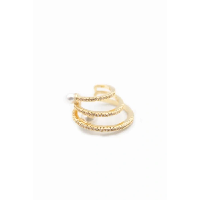 Taşlı Kıkırdak Küpe - Altın