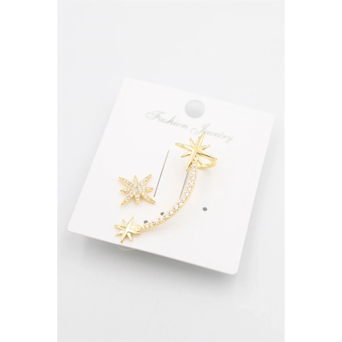 Taşlı Kıkırdak Küpe - Altın