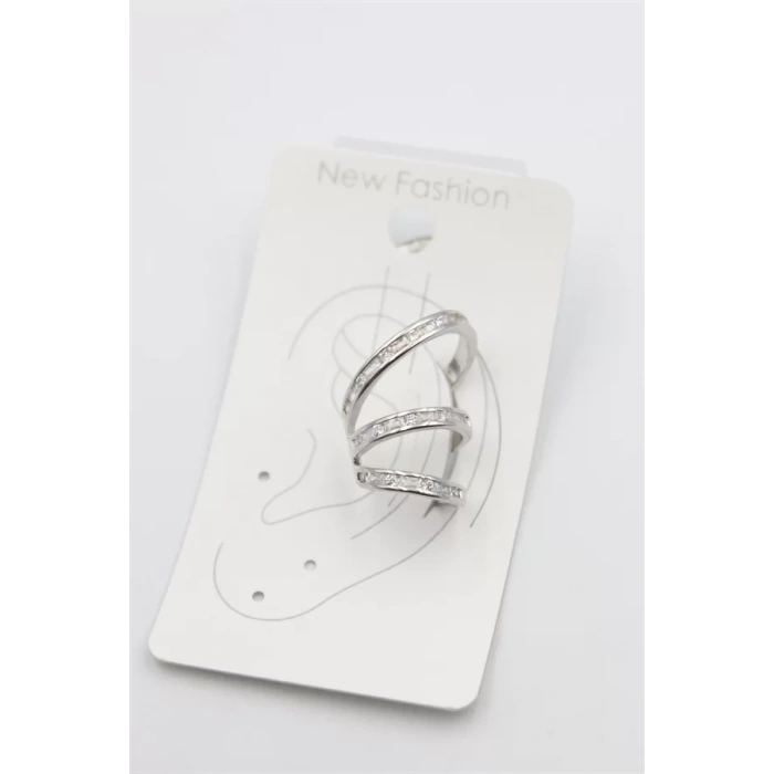 Taşlı Kıkırdak Küpe - Gümüş