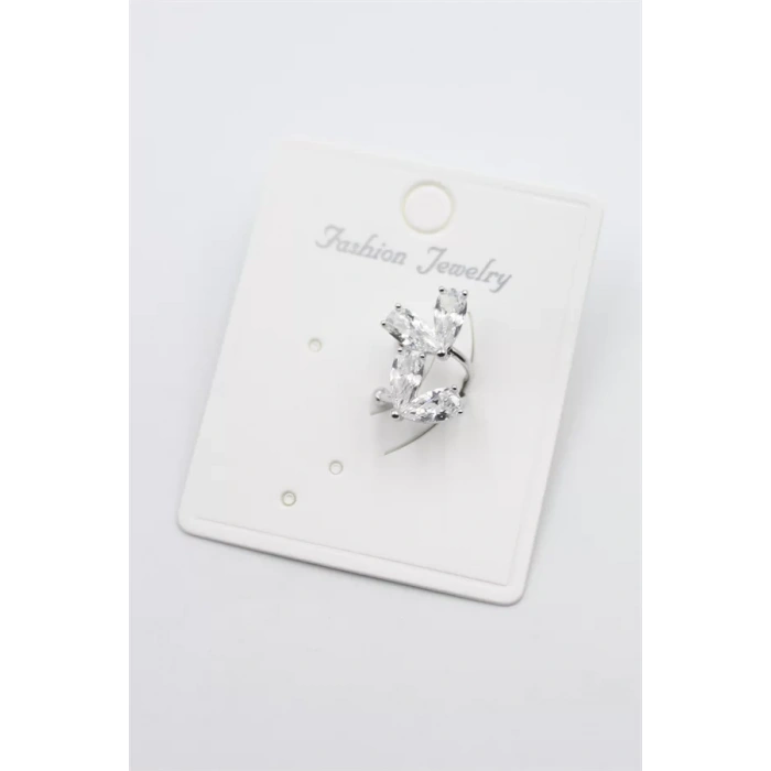 Taşlı Kıkırdak Küpe - Gümüş