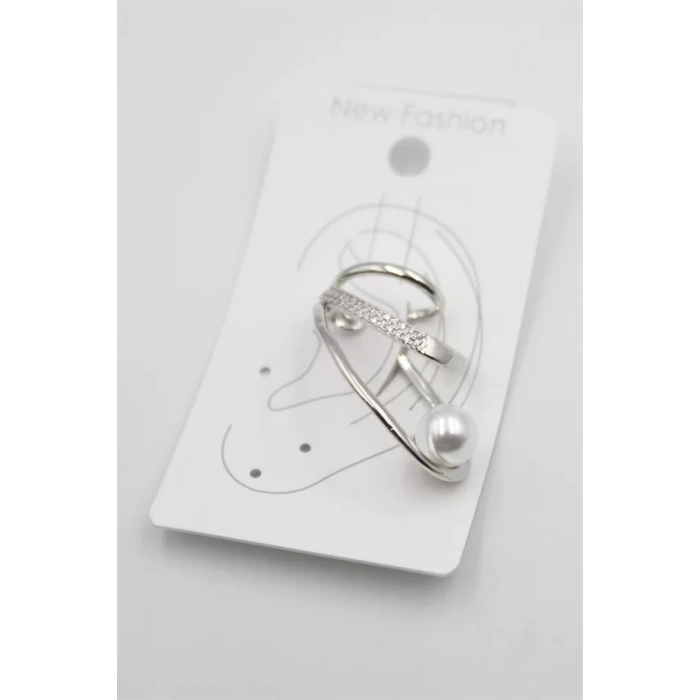 Taşlı Kıkırdak Küpe - Gümüş