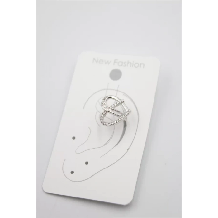 Taşlı Kıkırdak Küpe - Gümüş