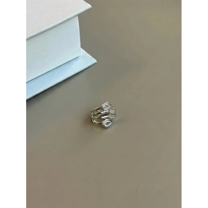 Taşlı Kıkırdak Küpe - Gümüş