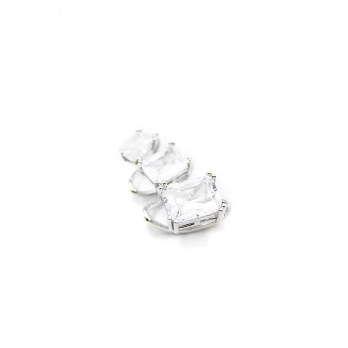 Taşlı Kıkırdak Küpe - Gümüş