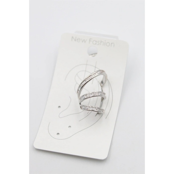 Taşlı Kıkırdak Küpe - Gümüş