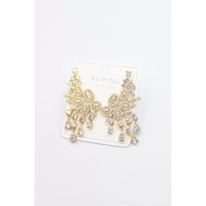 Taşlı Küpe - Altın