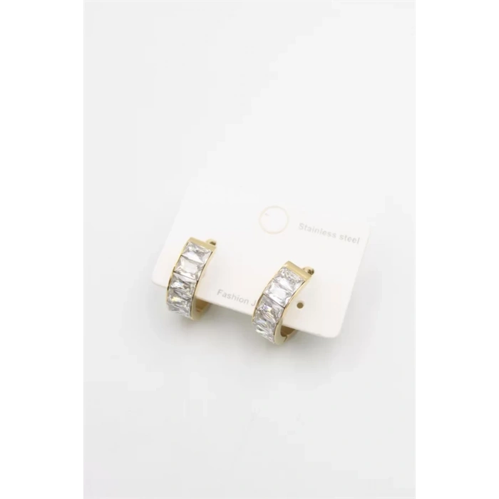 Taşlı Küpe - Altın