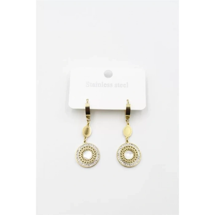 Taşlı Küpe - Altın