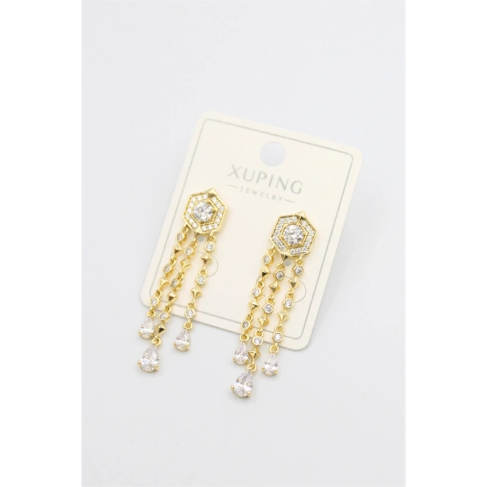 Taşlı Küpe - Altın