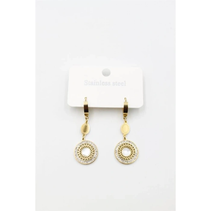 Taşlı Küpe - Altın