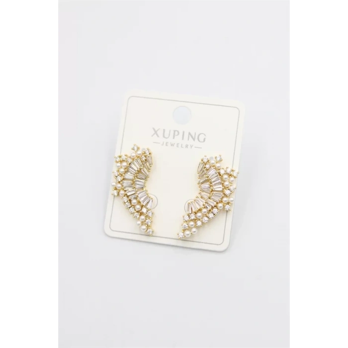 Taşlı Küpe - Altın