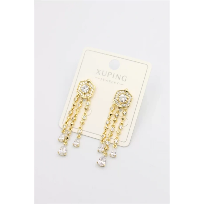 Taşlı Küpe - Altın