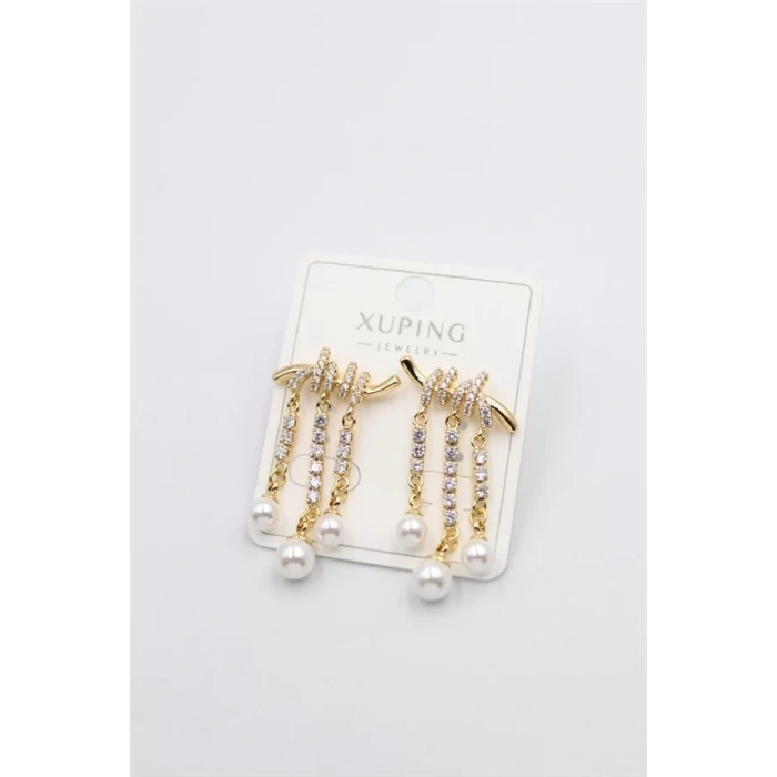 Taşlı Küpe - Altın