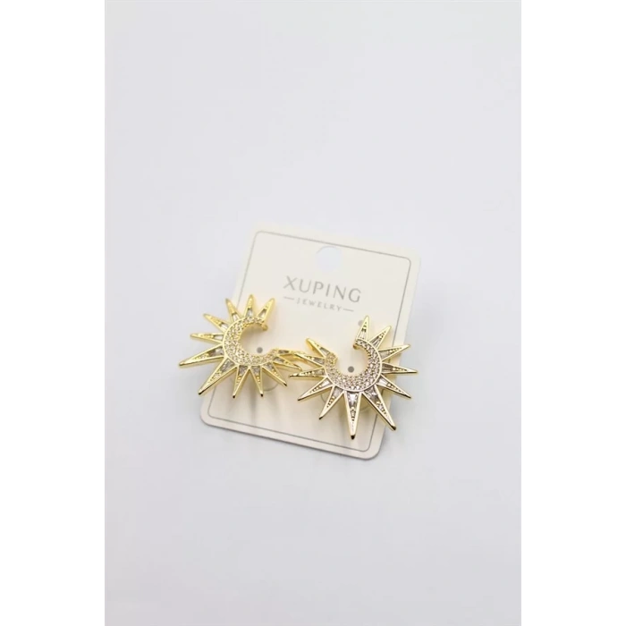 Taşlı Küpe - Altın