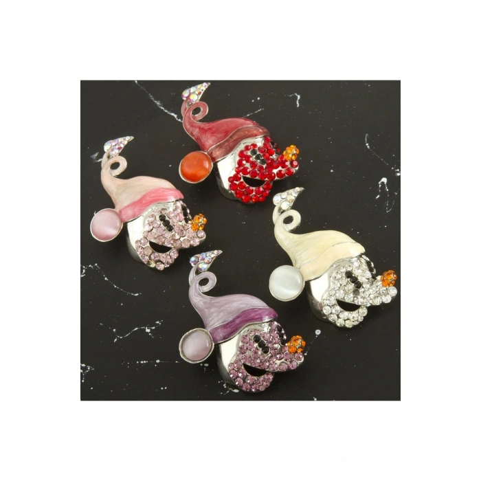 Taşlı Ort Boy Ebruli Broş