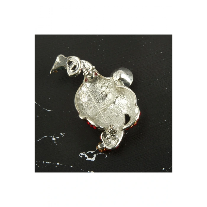 Taşlı Ort Boy Ebruli Broş