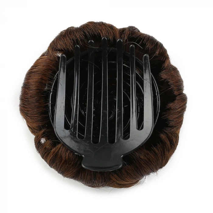 Taşlı Topuz Toka - Kahve Karamel