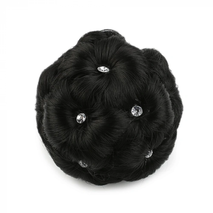Taşlı Topuz Toka - Siyah