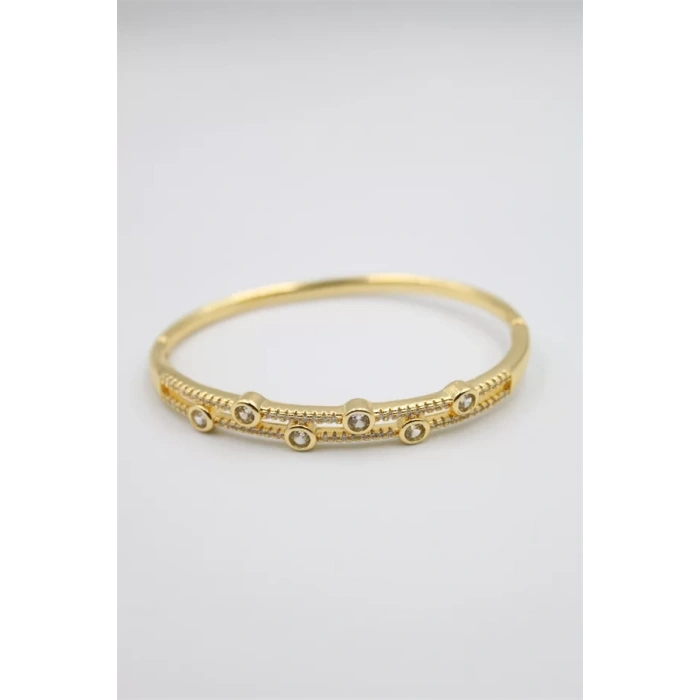 Taşlı Vip Bilezik - Altın