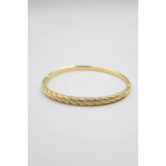 Taşlı Vip Bilezik - Altın