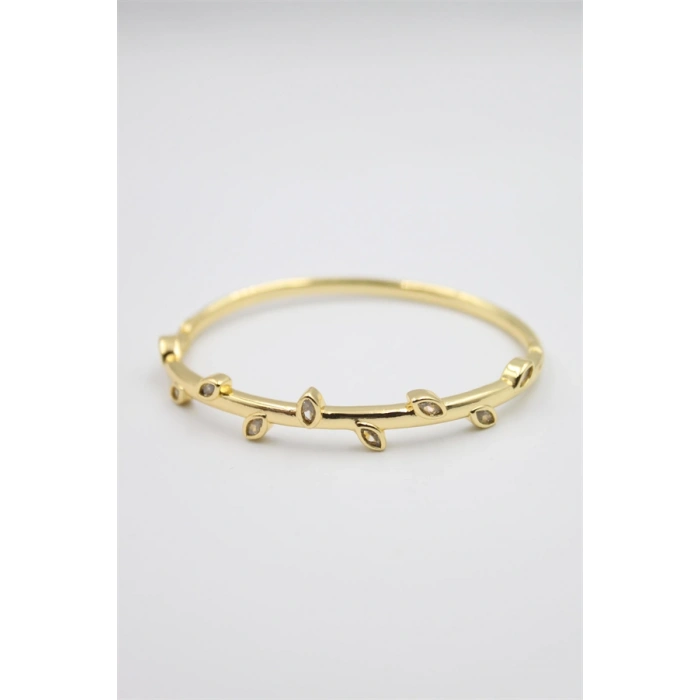 Taşlı Vip Bilezik - Altın