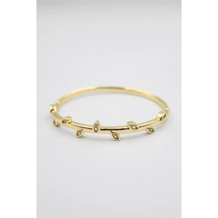 Taşlı Vip Bilezik - Altın