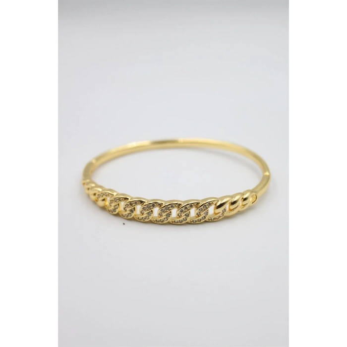 Taşlı Vip Bilezik - Altın