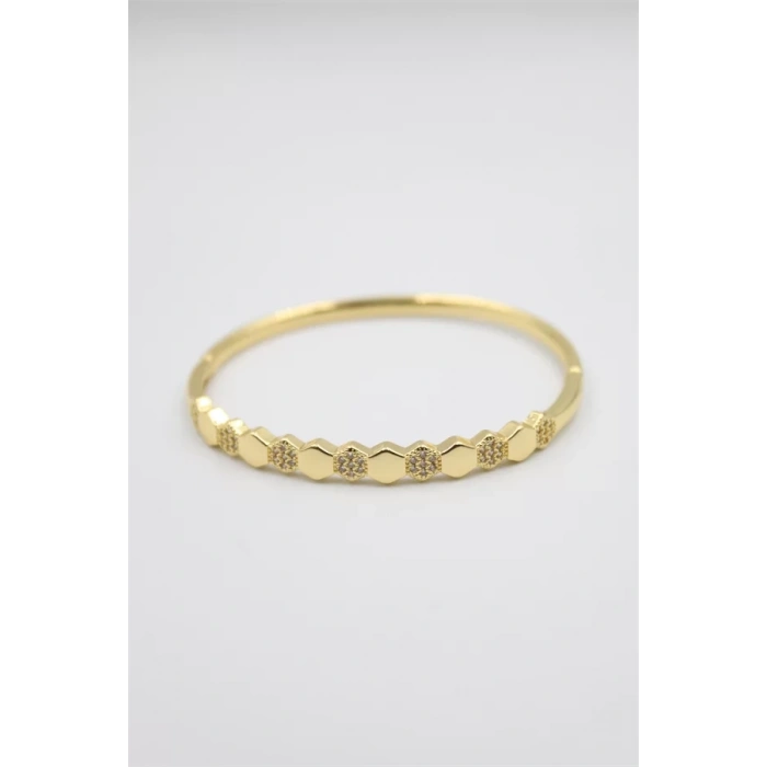 Taşlı Vip Bilezik - Altın