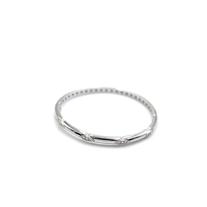 Taşlı Vip Bilezik - Gümüş