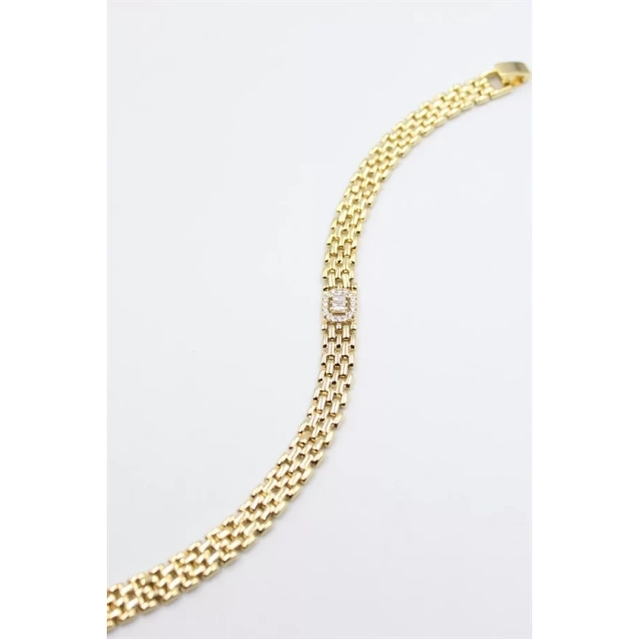 Taşlı Xuping Bileklik - Altın