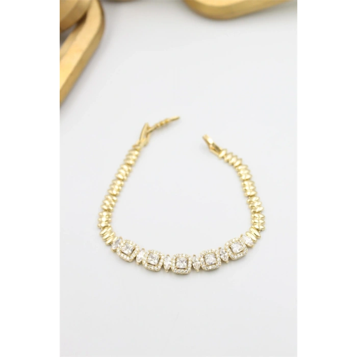 Taşlı Xuping Bileklik - Altın