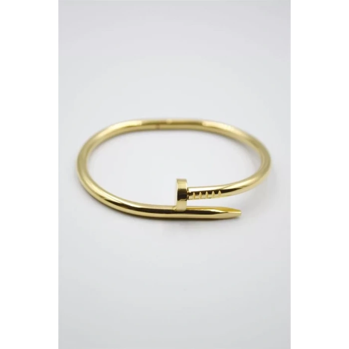 Taşsız Çivi Çelik Bilezik - Altın