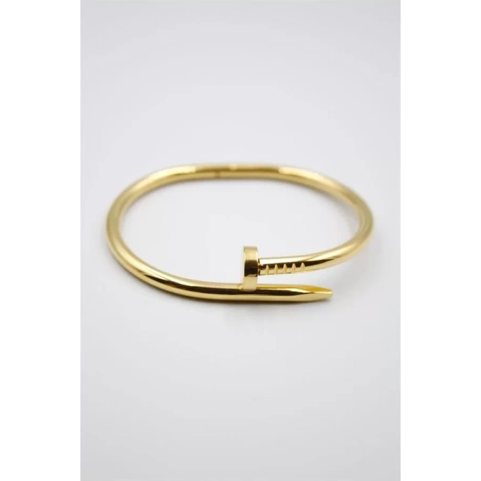 Taşsız Çivi Çelik Bilezik - Altın