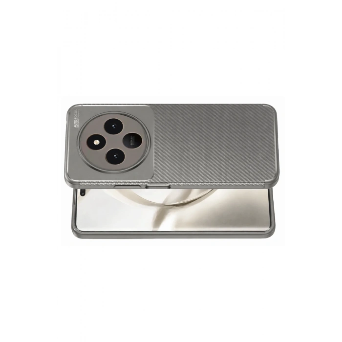 Tecno Spark 30 Kılıf Auto Focus Karbon Kapak - Gri