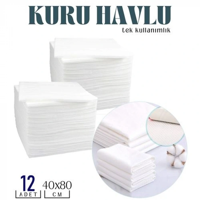 Tek Kullanımlık Kuru Havlu Çok Amaçlı 40x80 Cm 12 Adet