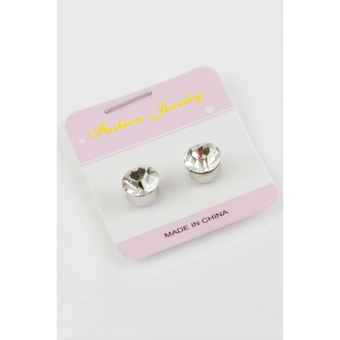 Tek Taş Mıknatıslı Cam Küpe ( 7 mm)