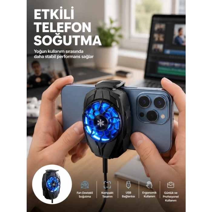 Telefon Soğutucu Fan Güçlü Motor Radyatör Cep Telefon Soğutma