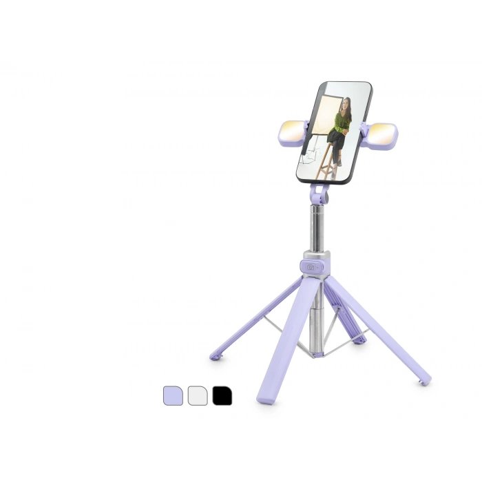 Telefon Tripodu Ve Selfie Çubuğu Seti Bluetooth 4.0 Kumandalı Led 130 Cm - Çok Renkli ND1035