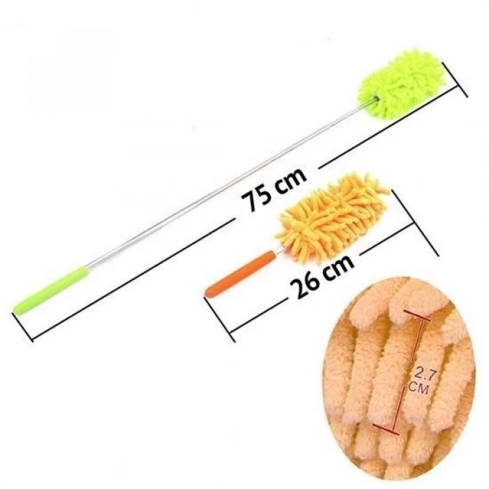 Teleskopik Mikrofiber Pratik Uzayabilen Toz Alma Fırçası Aparatı