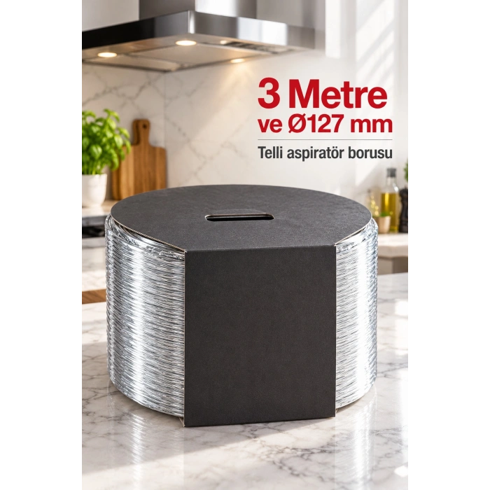 Telli Aspiratör Borusu 3 Metre 127 mm Çap