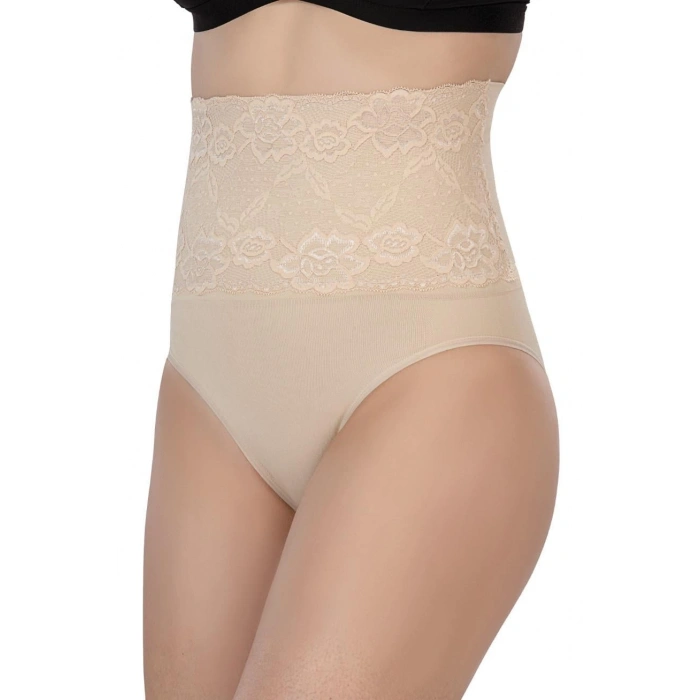 MARSİLYAN™ TEN MI  2090 Önü Dantelli Yüksek Bel Slip Korse