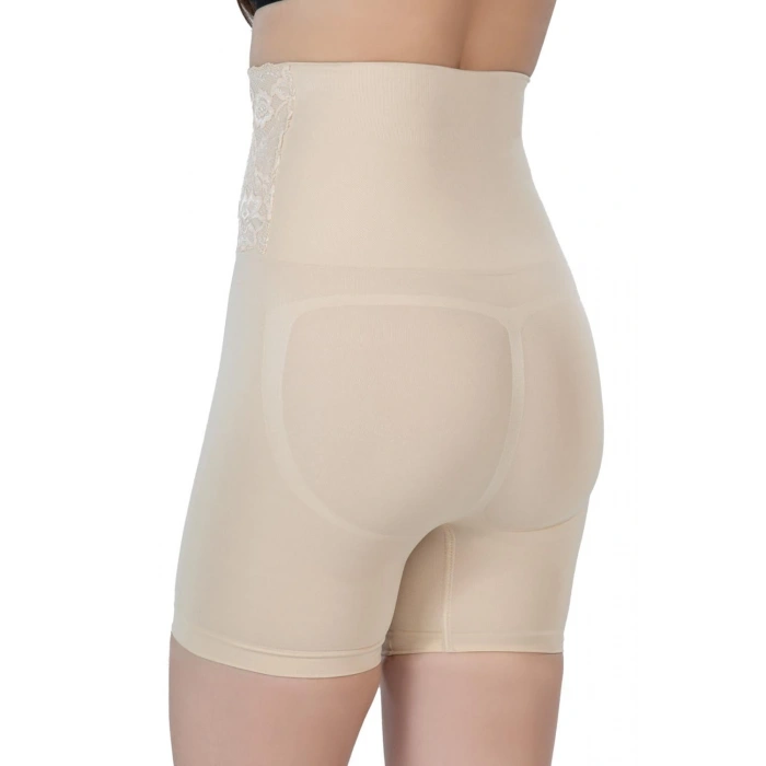 MARSİLYAN™ TEN MI  2091 Önü Dantelli Yüksek Bel Boxer Korse