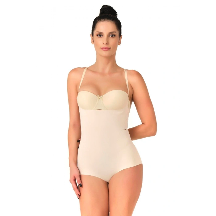 MARSİLYAN™ TEN MI  2723 Lazer Kesim Göğsü Açık Slip Korse