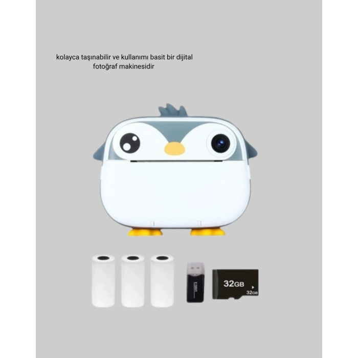 Termal Baskı Çocuk Kamerası Hd Çekim Usb Şarjlı Eğitici Oyuncak