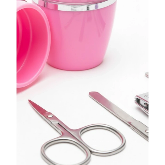 Tırnak Bakım Manikür Pedikür Seti 4 Parça Pembe Ev Ve Seyahat Uyumlu